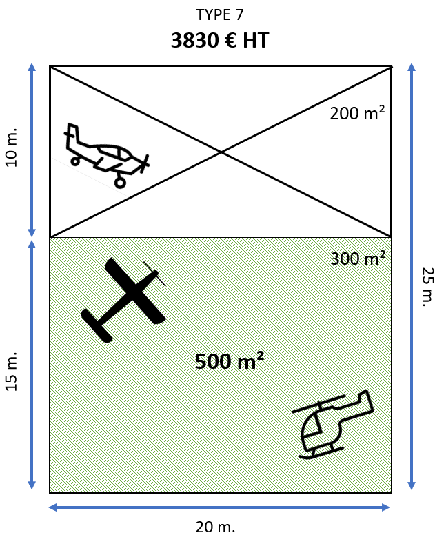 Type 7 (10 x 20 m / 500 m²)