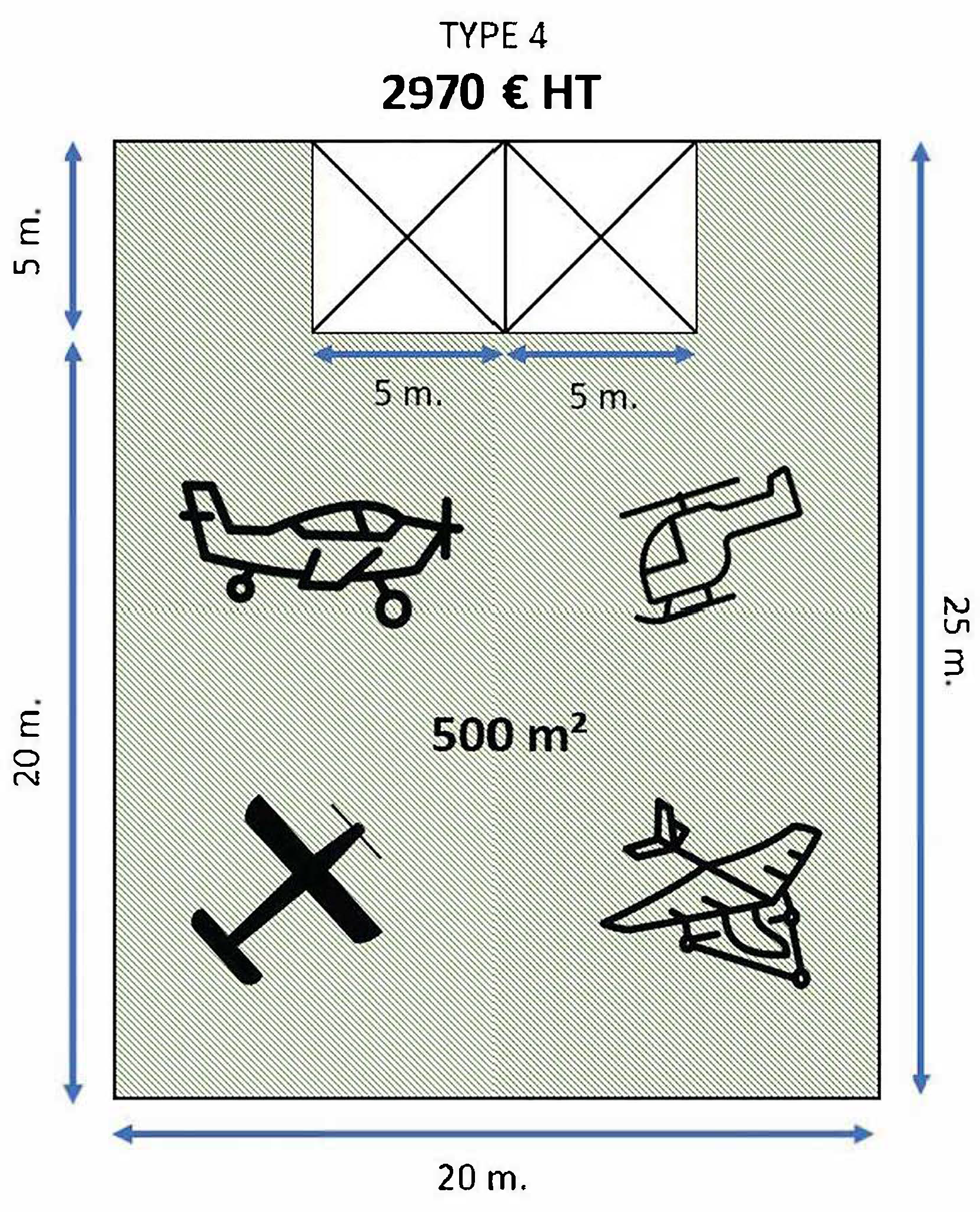 Type 4 (2 pagodes sur 500m²)